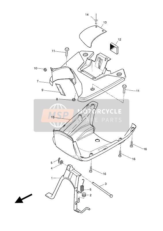 Yamaha EW50N SLIDER 2011 Estar & Reposapiés para un 2011 Yamaha EW50N SLIDER